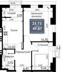 2-комнатная 49.87 м² в ЖК Steel House от 18 500 грн/м², Сумы