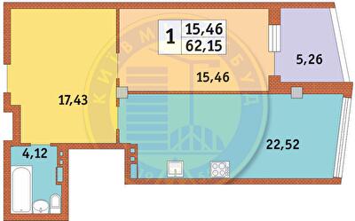 1-комнатная 62.15 м² в ЖК Costa fontana от 29 700 грн/м², Одесса