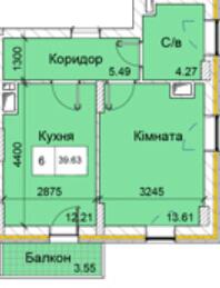 1-кімнатна 39.63 м² в ЖК Love від 17 100 грн/м², Одеса