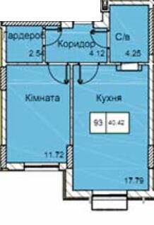 1-кімнатна 40.42 м² в ЖК Love від 17 100 грн/м², Одеса