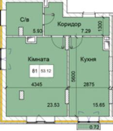 1-кімнатна 53.12 м² в ЖК Love від 17 100 грн/м², Одеса