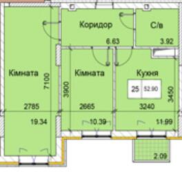 2-кімнатна 52.9 м² в ЖК Love від 15 350 грн/м², Одеса