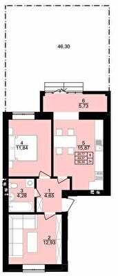 2-комнатная 55.3 м² в ЖК Вилла Венеция от 24 300 грн/м², г. Винники
