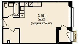 Свободная планировка 52.22 м² в ЖК DeLight Hall от 40 200 грн/м², Днепр