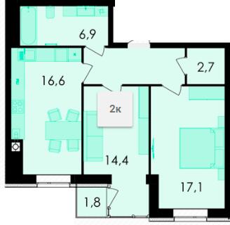 2-комнатная 66.7 м² в ЖК Forest Home от 22 400 грн/м², Винница