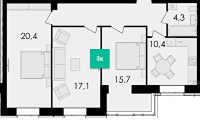 3-комнатная 80 м² в ЖК Forest Home от 21 900 грн/м², Винница