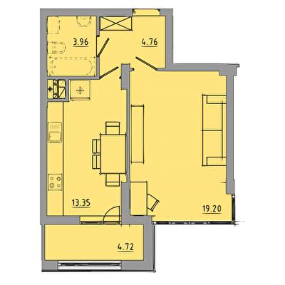 1-комнатная 46 м² в ЖК Централ Холл от 26 000 грн/м², Тернополь