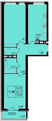 2-комнатная 73.35 м² в ЖК City Park от 19 500 грн/м², Черкассы