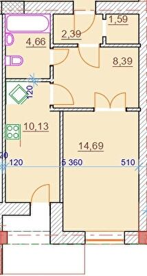 1-комнатная 41.85 м² в ЖК Парк Стоун от 17 050 грн/м², Херсон