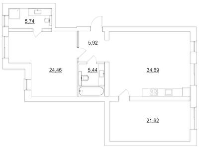 2-кімнатна 97.87 м² в ЖК Desna Park Residence від 22 000 грн/м², с. Зазим`я