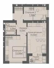 2-комнатная 45.59 м² в КД Brickwood от 17 500 грн/м², пгт Гостомель