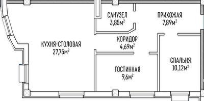 2-комнатная 63.9 м² в ЖК Лондон Парк от 31 950 грн/м², Киев