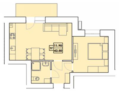 1-комнатная 42.5 м² в ЖК Крайобраз от 31 850 грн/м², г. Яремче