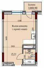 1-комнатная 30.03 м² в ЖК Пространство Eco City (Пространство на Радостной) от 21 000 грн/м², Одесса