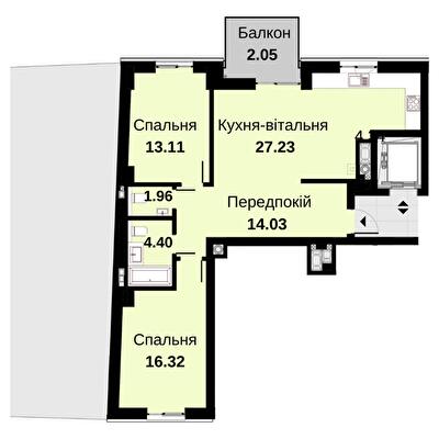 2-комнатная 79.1 м² в ЖК Княжий холл от 48 000 грн/м², Львов