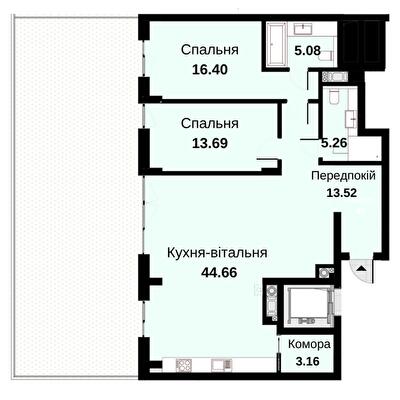 2-комнатная 101.77 м² в ЖК Княжий холл от 48 000 грн/м², Львов
