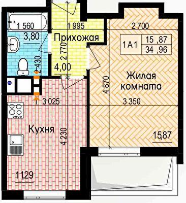 1-комнатная 34.96 м² в ЖК Пролисок от 24 900 грн/м², Харьков
