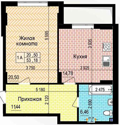 1-комнатная 53.18 м² в ЖК Пролисок от 24 900 грн/м², Харьков