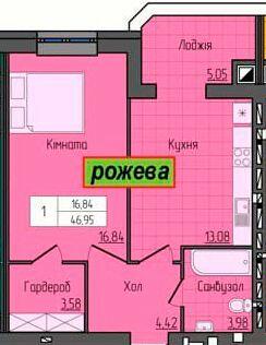 1-комнатная 46.95 м² в ЖК Grand City Dombrovskyi от 21 700 грн/м², Житомир
