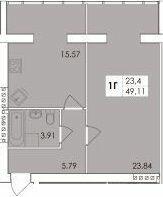 1-комнатная 49.11 м² в ЖК GREEN VILLAGE от 13 250 грн/м², Житомир