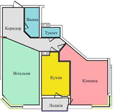 2-комнатная 66.4 м² в ЖК на просп. Злуки, ЗА, 5А от 17 500 грн/м², Тернополь