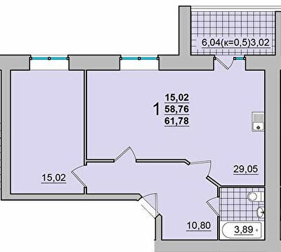 1-кімнатна 61.78 м² в ЖК М'ятний від 15 500 грн/м², м. Прилуки