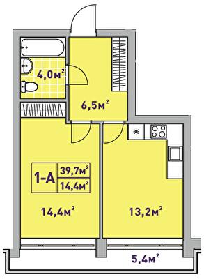 1-комнатная 39.7 м² в ЖК Центральный-2 от 39 200 грн/м², г. Ирпень