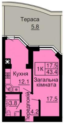 1-комнатная 43.4 м² в ЖК София Клубный от 30 000 грн/м², с. Софиевская Борщаговка