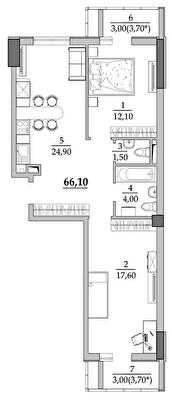 2-кімнатна 63.7 м² в Мкрн Таїровські сади від 22 199 грн/м², с. Лиманка