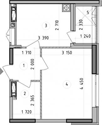 1-комнатная 33.04 м² в ЖК Оптимісто от 37 400 грн/м², с. Гатное