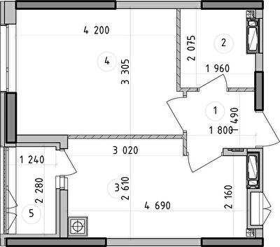 1-комнатная 34.66 м² в ЖК Оптимісто от 48 000 грн/м², с. Гатное