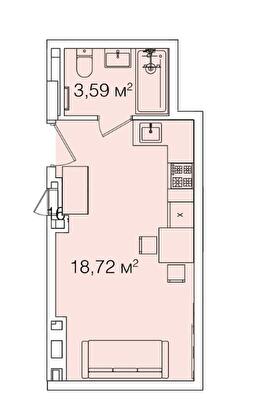 1-комнатная 22.31 м² в ЖК Smart House от 75 859 грн/м², Львов