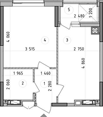 1-комнатная 37.83 м² в ЖК Оптимісто от 49 900 грн/м², с. Гатное