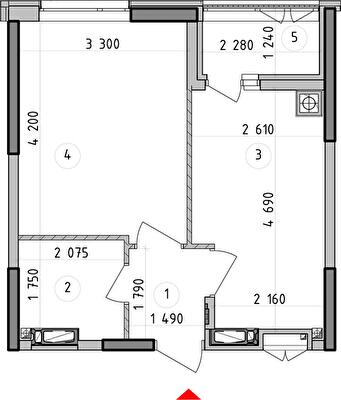 1-комнатная 34.7 м² в ЖК Оптимісто от 49 000 грн/м², с. Гатное