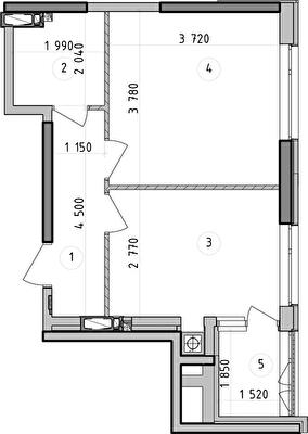 1-комнатная 36 м² в ЖК Оптимісто от 49 000 грн/м², с. Гатное