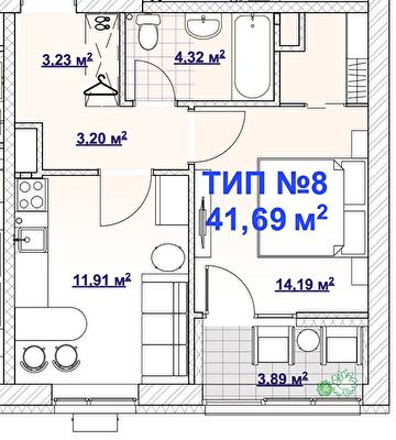 1-комнатная 41.69 м² в ЖК BARVY от 32 636 грн/м², Днепр