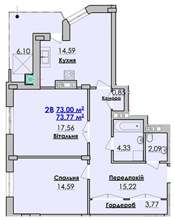2-комнатная 73.77 м² в ЖК Гармонія от 13 950 грн/м², г. Стрый