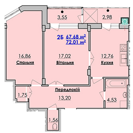2-комнатная 72.01 м² в ЖК Гармонія от 13 950 грн/м², г. Стрый