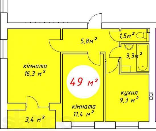 2-комнатная 49 м² в ЖК Дубовый гай от застройщика, г. Ирпень