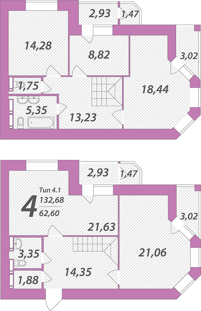 5+ комнат 132.68 м² в ЖК Садовый от 25 000 грн/м², Киев