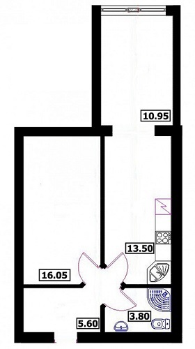 2-комнатная 49.9 м² в ЖК на ул. Шевченко, 22Б от застройщика, г. Буча