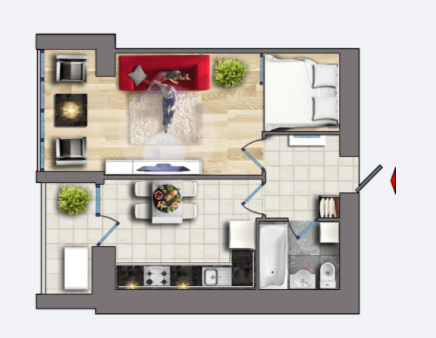 1-комнатная 45.22 м² в ЖК на ул. Королёва, 16 от 9 500 грн/м², Чернигов