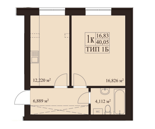 1-кімнатна 40.05 м² в ЖК Вересневий від 13 150 грн/м², смт Гостомель