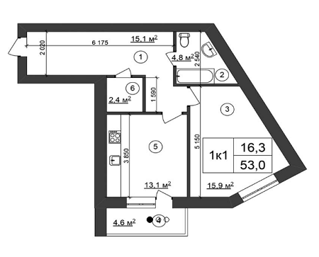 1-комнатная 53 м² в ЖК Сырецкий парк от 39 600 грн/м², Киев