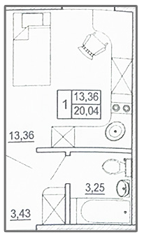 1-комнатная 20.04 м² в ЖК Парковый квартал от 8 700 грн/м², Харьков