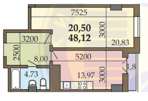 1-комнатная 48.12 м² в ЖК на ул. Гарматная, 39Г от 25 496 грн/м², Киев