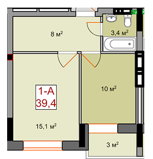 1-комнатная 39.4 м² в ЖК Борисо-Глебский от 18 650 грн/м², г. Вышгород