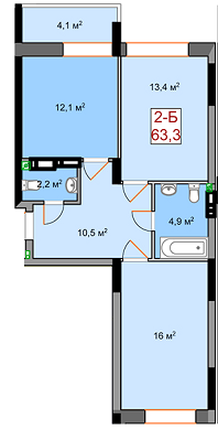 2-комнатная 63.3 м² в ЖК Борисо-Глебский от 17 650 грн/м², г. Вышгород