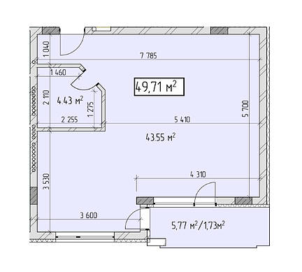 1-комнатная 49.71 м² в КД Brownie House от застройщика, Киев