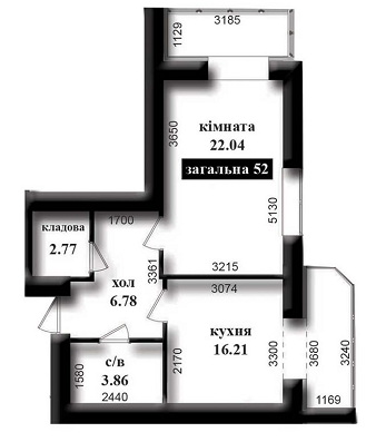 1-комнатная 52 м² в ЖК Капитал от застройщика, г. Ирпень